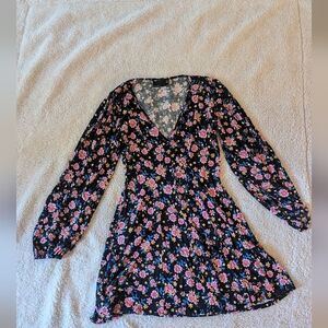 Asos Design Floral Long Sleeve Dress